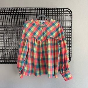 Hunter bell Naya Gingham Long Sleeve Top